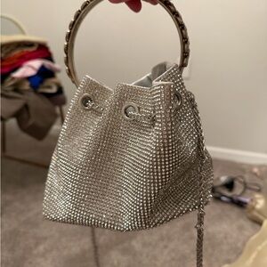 Silver Crystal-Embellished Women's Bag